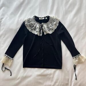 Doen 100 merino black cardigan